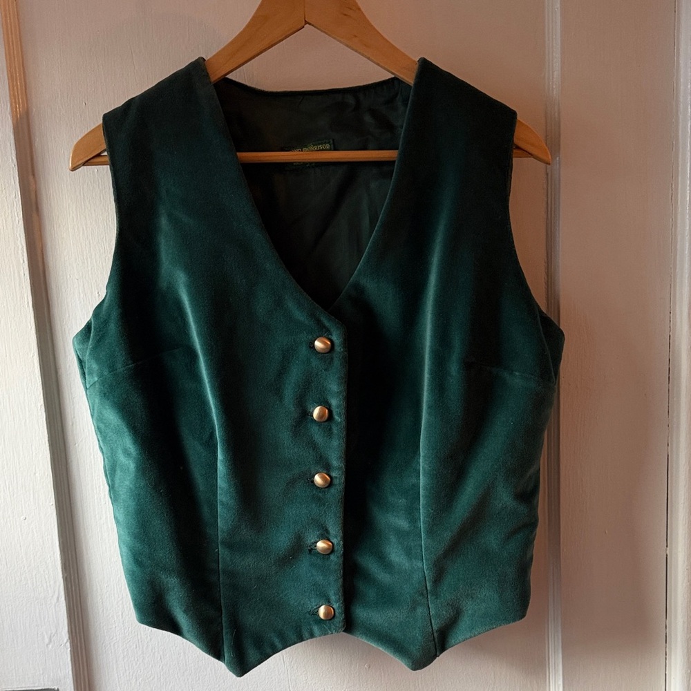 Vintage Green Scottish Velvet Vest